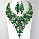 101241, TEARDROP ACCENT EVENING RHINESTONE NECKLACE SET