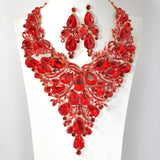 101241, TEARDROP ACCENT EVENING RHINESTONE NECKLACE SET