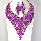101241, TEARDROP ACCENT EVENING RHINESTONE NECKLACE SET