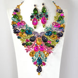 101241, TEARDROP ACCENT EVENING RHINESTONE NECKLACE SET