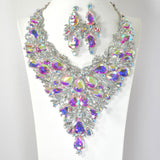 101241, TEARDROP ACCENT EVENING RHINESTONE NECKLACE SET