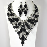 101241, TEARDROP ACCENT EVENING RHINESTONE NECKLACE SET
