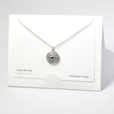 101248, 14K GOLD DIPPED, EVIL EYE CUBIC ZIRCONIA CHARM NECKLACE