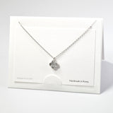 101250, 14K GOLD DIPPED, DAINTY CLOVER CUBIC ZIRCONIA CHARM NECKLACE