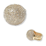 101259, ROUND BALL CRYSTAL RHINESTONE STRETCH RING