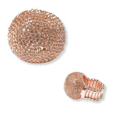 101259, ROUND BALL CRYSTAL RHINESTONE STRETCH RING