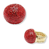 101259, ROUND BALL CRYSTAL RHINESTONE STRETCH RING