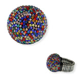 101259, ROUND BALL CRYSTAL RHINESTONE STRETCH RING