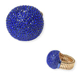 101259, ROUND BALL CRYSTAL RHINESTONE STRETCH RING