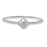 101268, CLOVER DESIGNER INSPIRED CUBIC ZIRCONIA STAINLESS STEEL BRACELET