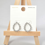 101275, 14K GOLD DIPPED, TEARDROP CUBIC ZIRCONIA STUD EARRING