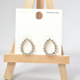 101275, 14K GOLD DIPPED, TEARDROP CUBIC ZIRCONIA STUD EARRING