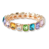 101277, GEOMETRIC RHINESTONE STRETCH BRACELET