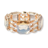 101278, RECTANGLE GEOMETRIC RHINESTONE STRETCH BRACELET