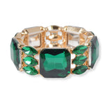 101278, RECTANGLE GEOMETRIC RHINESTONE STRETCH BRACELET