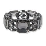101278, RECTANGLE GEOMETRIC RHINESTONE STRETCH BRACELET