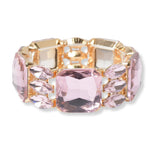 101278, RECTANGLE GEOMETRIC RHINESTONE STRETCH BRACELET