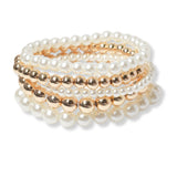 101282, PEARL BALL MULTI LAYERED STRETCH BRACELET
