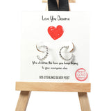 101296, GOLD DIPPED, "LOVE YOU DESERVE" DAINTY HEART HOOP EARRING