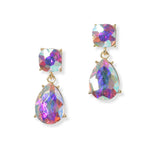 101305, TEARDROP RHINESTONE DANGLE EARRING