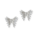 101320, GOLD DIPPED, BUTTERFLY CUBIC ZIRCONIA STUD EARRING
