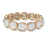 101334, GEOMETRIC RHINESTONE STRETCH BRACELET