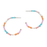 101341, SHELL ACCENT HOOP EARRING