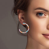101341, SHELL ACCENT HOOP EARRING