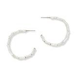 101341, SHELL ACCENT HOOP EARRING