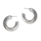 101345, TEXTURED ELEGANT HOOP EARRING