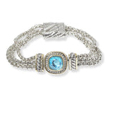 101357, 14K GOLD PLATED, CUBIC ZIRCONIA DESIGNER INSPIRED MAGNETIC BRACELET