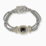 101357, 14K GOLD PLATED, CUBIC ZIRCONIA DESIGNER INSPIRED MAGNETIC BRACELET