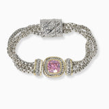 101357, 14K GOLD PLATED, CUBIC ZIRCONIA DESIGNER INSPIRED MAGNETIC BRACELET