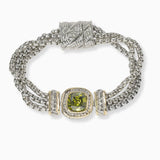 101357, 14K GOLD PLATED, CUBIC ZIRCONIA DESIGNER INSPIRED MAGNETIC BRACELET