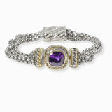 101357, 14K GOLD PLATED, CUBIC ZIRCONIA DESIGNER INSPIRED MAGNETIC BRACELET