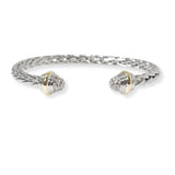 101362, 14K GOLD PLATED, DESIGNER INSPIRED CABLE CUFF BRACELET