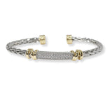 101370, 14K GOLD PLATED, MICRO PAVE CUBIC ZIRCONIA DESIGNER INSPIRED CUFF BRACELET
