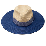 101377, TWO TONE STRAW FEDORA HAT
