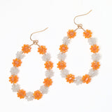 101385, DAINTY FLOWER BEADED EARRING