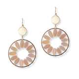 101388, ROUND FLOWER DANGLE EARRING