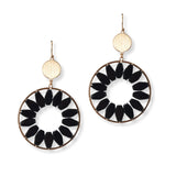 101388, ROUND FLOWER DANGLE EARRING
