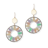 101388, ROUND FLOWER DANGLE EARRING