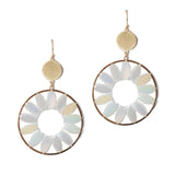 101388, ROUND FLOWER DANGLE EARRING