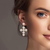 101391, CROSS PEARL DANGLE EARRING
