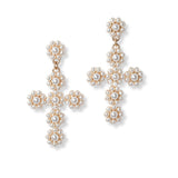101391, CROSS PEARL DANGLE EARRING