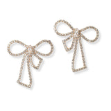 101392, RIBBON BOW CUBIC ZIRCONIA STUD EARRING
