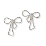 101392, RIBBON BOW CUBIC ZIRCONIA STUD EARRING