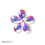 101393, FLOWER RHINESTONE PIN BROOCH