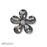 101393, FLOWER RHINESTONE PIN BROOCH