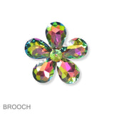 101393, FLOWER RHINESTONE PIN BROOCH